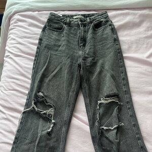 PacSun Charcoal Distressed Boyfriend Jeans